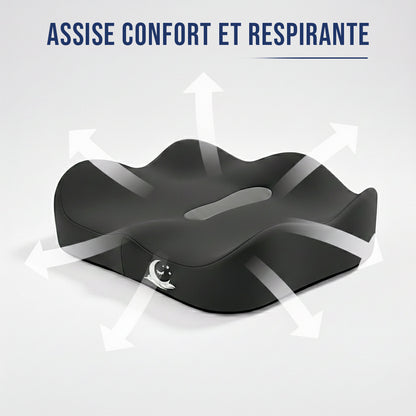Coussin d’assise ergonomique à mémoire de forme – siège bureau voiture – Signature Assise Confort