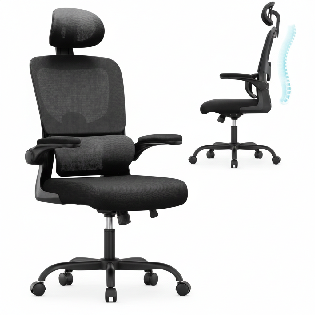 Chaise de bureau ergonomique en maille respirante – chaise travail – Signature Bureautique